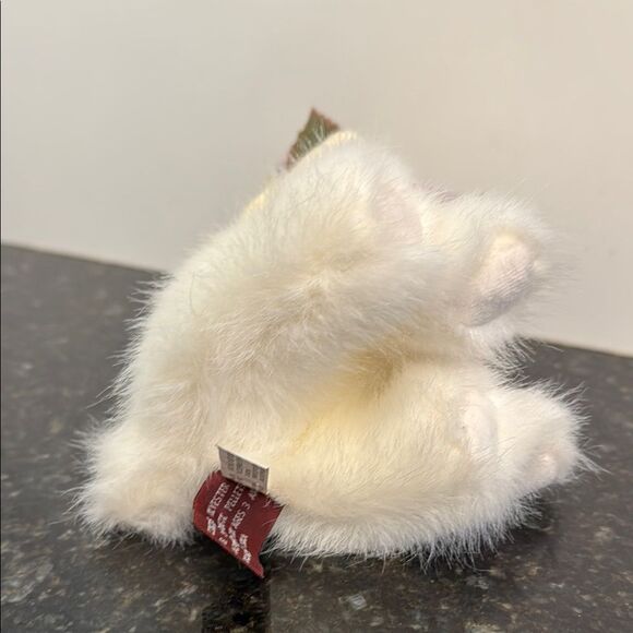 Vintage Bearington Collection Plush White Dog w/floral hat. Size 7” - Picture 6 of 11